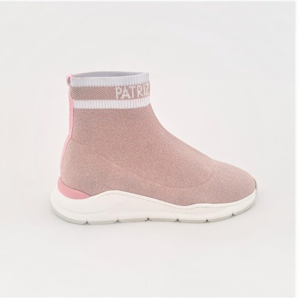sneakers patrizia pepe calzino rosa argento pp524.13 laterale